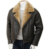 Gentlemen Brown Dry Shearling Leather Jacket Mens