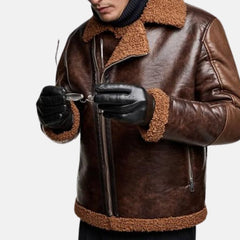 Ambrose Wrestling Brown Shearling Jacket
