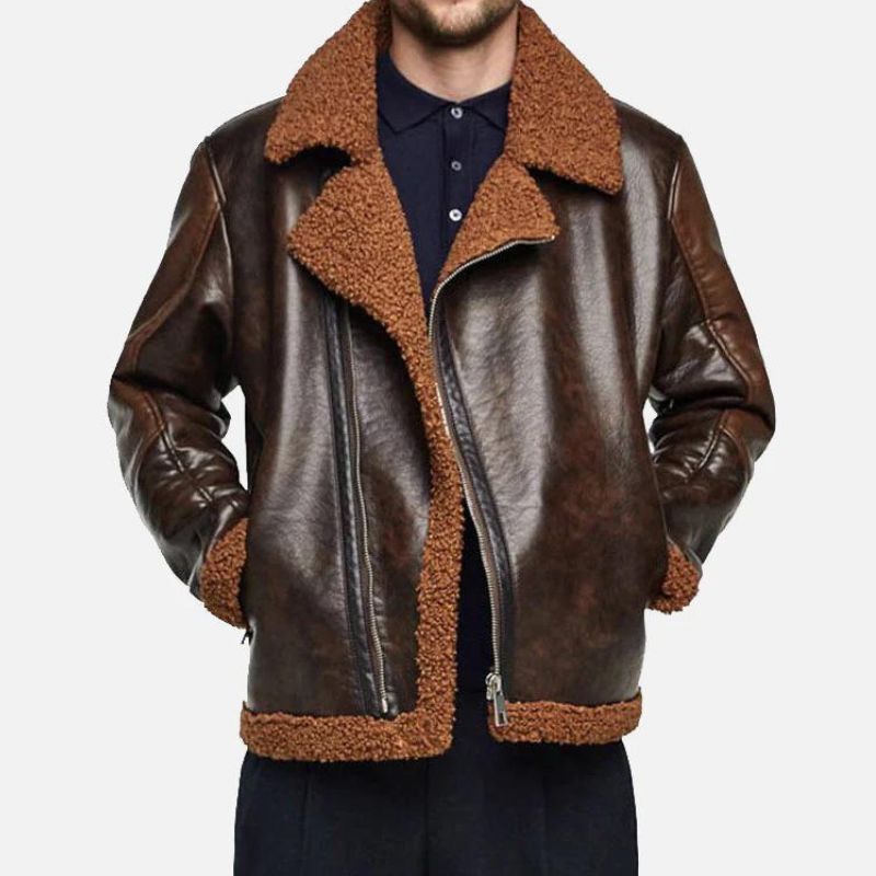 Ambrose Wrestling Brown Shearling Jacket